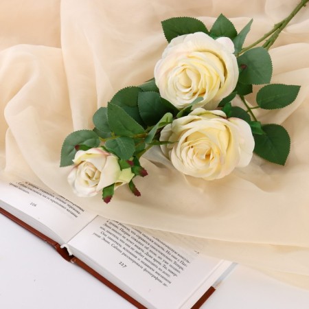 Flowers artificial "rose luxury" 9x63 cm, white