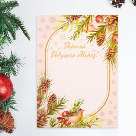 Letter to Santa Claus "Snegier on a branch" with a craft envelope-1