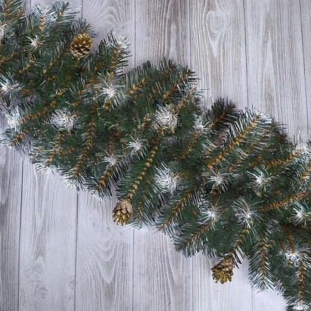 Garland coniferous "Winter Fairy Tale with Golden cones" D-32 cm, dl. 270 cm