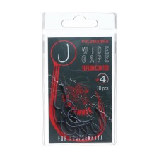Carp hook Volzhanka Wide Gape Teflon No. 4 10 pieces