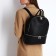 Women's backpack made of artificial leather with lightning, 2 pockets, black color