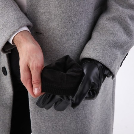 Gloves male, dimensionless, with insulation, black color-4