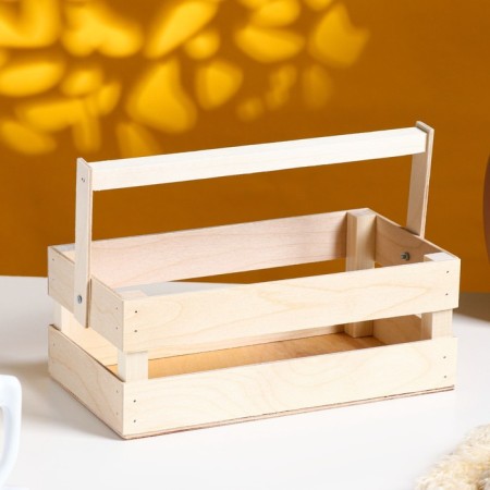 Wooden Kashpo 24.5 × 13.5 × 9 cm "Two Light", two -string, natural give beautifully-2