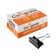 A set of paper clamps, black, 41 mm, 12 pieces, in a cardboard box