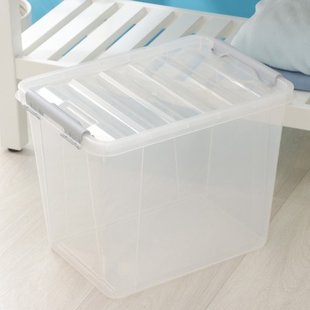 Storage container with a lid Ricco, 25 l, 41 × 29.5 × 31.2 cm, transparent-9