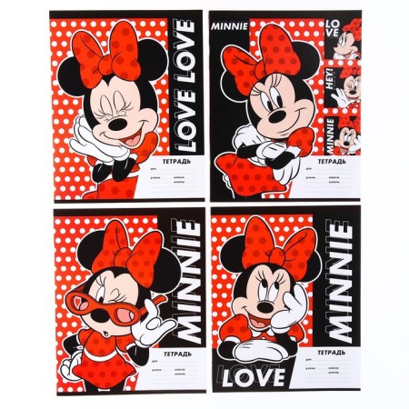 Notebook in the line of 18 sheets, 4 types of mix, cover coated paper, Minnie Mouse-2