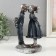 Polystone souvenir "Girl and a boy with a bouquet" silver 15.5x11.2x21 cm
