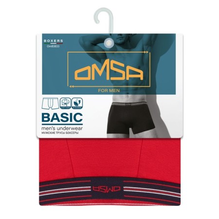 Men's panties Omsa 3833, size 52, Rosso color-2