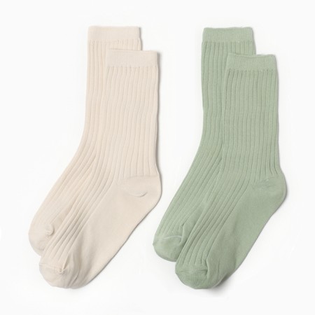Set of women's socks KAFTAN BASE, 2 pairs, size 36-39 (23-25 ​​cm) milk/olive-1