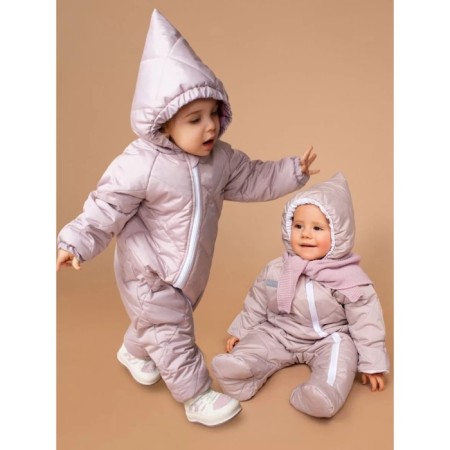 Combineson Children's demi-season quilted amrobaby elf, height 68 cm, lavender-gray color-8