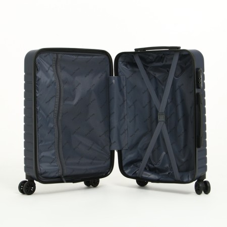 Middle suitcase 22 "On a zipper, code castle, 4 wheels, blue color-7