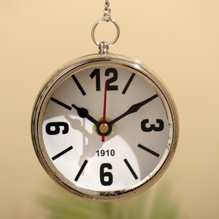 Table clock 32x22 cm, (diameter of 8 cm hours), brass-4