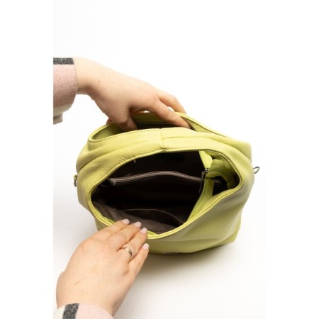 Gobo bag is female, eco -leather, safenta lemon, 32x13x21 cm-4