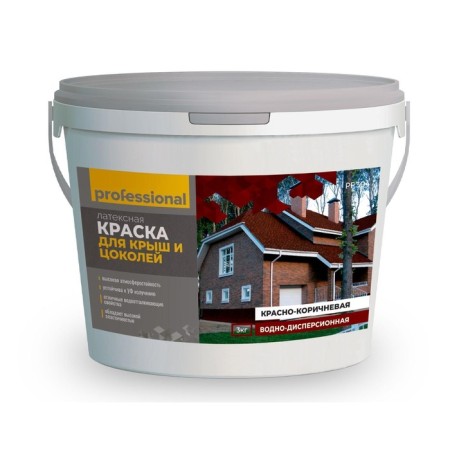 Paint for roofs and basements, 3 kg, red-brown color