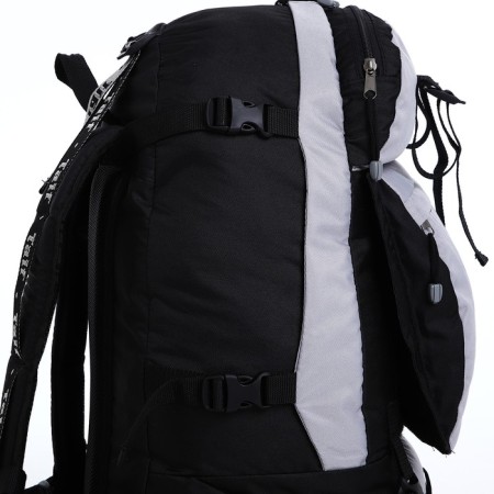Tourist backpack, TAIF, 65 l, lightning department, 3 outer pockets, black/green/gray color-4