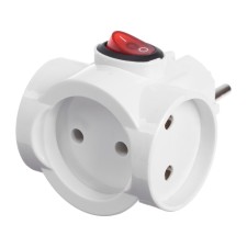 Electric tee with a switch, 10A, without salary, 220V, white