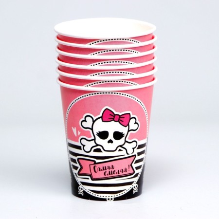 A one -time paper glass is the most daring, set of 6 pcs, 250 ml-1