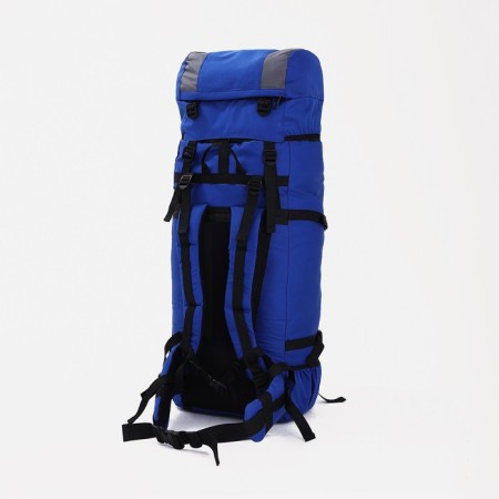 Tourist backpack, TAIF, 70 l, cord department, outer pocket, 2 side nets, blue/gray color-1