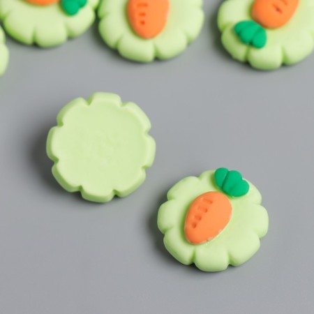 Decor for creativity plastic "Carrot on a flower" 2x2 cm