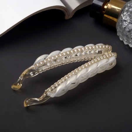 Banana for hair "Viva" links, 10 cm, white-1
