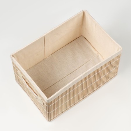 Folding box for storage, 20x30 cm H 17 cm, bamboo, lining, fabric, mix-2