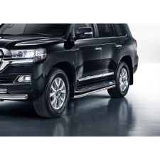 Protection of the standard thresholds of the D57 Rival for Lexus LX III Restyling 2014-2015, Toyota Land Cruiser 200 Restyling 2012-2015, Land Cruiser 200 Restyling (except TRD) 2015-n., Stainless. steel, 2 pcs., R.5713.013