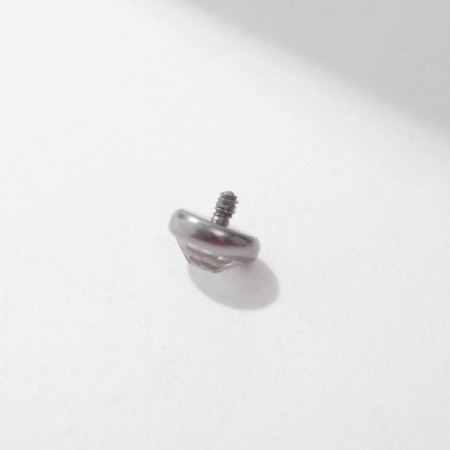 Washing for piercing made of stainless steel “cone”, white color in silver, thread 0.07 mm-1