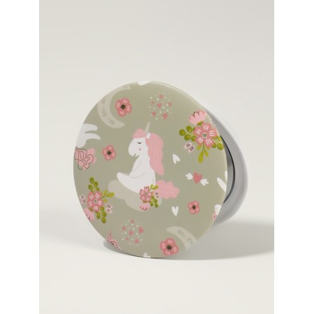 Folding mirror “unicorns”, d = 7.3 cm, with an increase, olive color-1