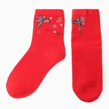 Women's socks, red color, size 36-40