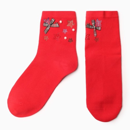 Women's socks, red color, size 36-40