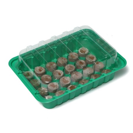 Mini-Pirate for seedlings: coconut tablet D = 3 cm (24 pcs.), Greenhouse 25 × 17.5 cm, jiffy-1