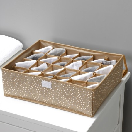 Organizer for storing linen of the Dolyan "Points", 24 cells, 38 × 30 × 12 cm, beige color-11