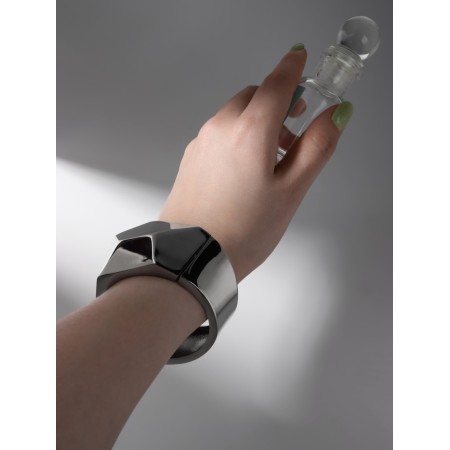 Bracelet Cuff "Corners", metal, color silver-6