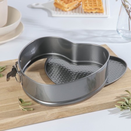 The form for baking the share "Elin. Heart ", 23.5 × 22 × 6.7 cm, removable bottom, anti -stick coating, color gray color-2