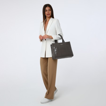 Luggage bag, external pocket, long belt, gray color-7