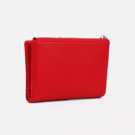 Women's wallet on the button, red color-1
