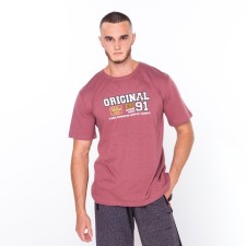Print T -shirt with print, coffee color, size 54