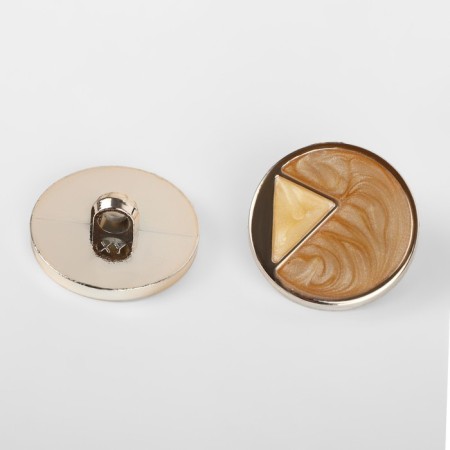A set of buttons on the leg, d = 25 mm, 5 pcs, beige/cream/gold color-1