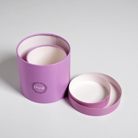 A set of boxes of thin cardboard 2 in 1, gift packaging, Lavender, 12 x 12, 15 x 15 cm-7