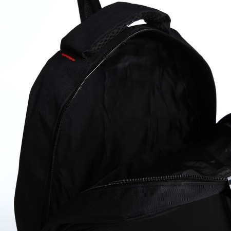 Youth backpack from textiles, 2 parts with a zipper, 4 pockets, black/green color-5