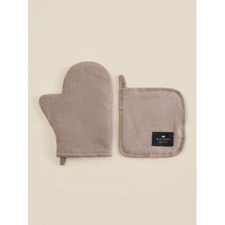 Set of kitchen. SL Home "Coniferous": mittens 20x28 cm, take 19x19 cm, flax 100%, 180 g/m2-1