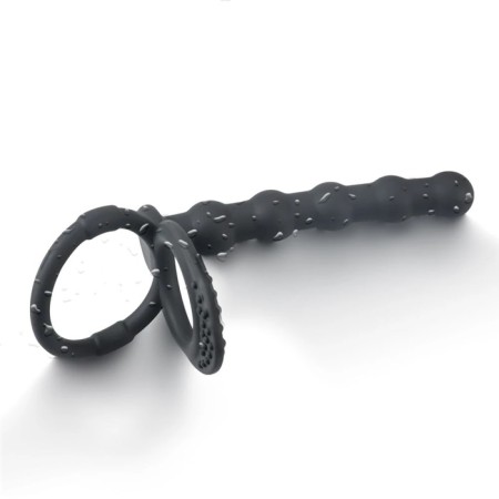Nozzle on the penis of the oki, with an erection ring, "beads", black-1