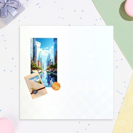 Birthday card!" city, Euro, 21.5 x 21.5 cm-2