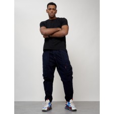 Cargo jeans men, size 46-48, dark blue color