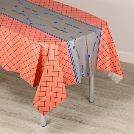 The tablecloth "Squares", 137 × 183 cm., Orange color-1