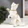 Souvenir ceramics "White cat with a belt" with gold, rhinestones 22.5 cm