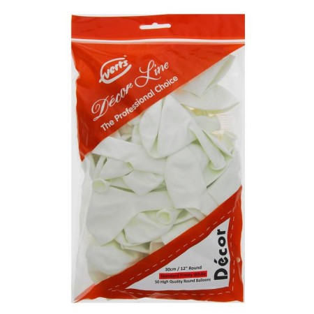 Latex ball 12 ", standard, set 50 pcs., White color-1