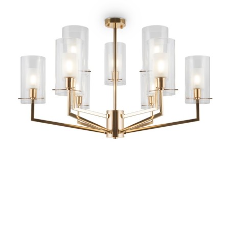 Suspended lamp 60W, 9XE14, 65.5x90 cm, French gold