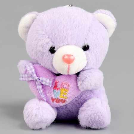 Soft toy "Bear with Heart", on a key fob, 12 cm, color mix-8
