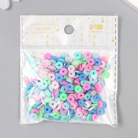 Beads for PVC creativity "Ring of blue-green" set ≈ 330 pcs 0.1x0.6x0.6 cm-3